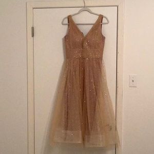 Marchesa Nott for BHLDN Dreamy Marilyn Gold & Glitter Party Dress
